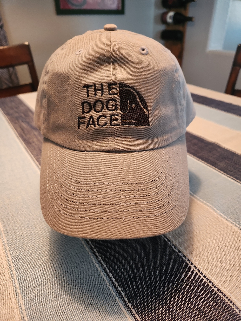 The Dog Face Embroidered Khaki Dog Hat - Unbranded